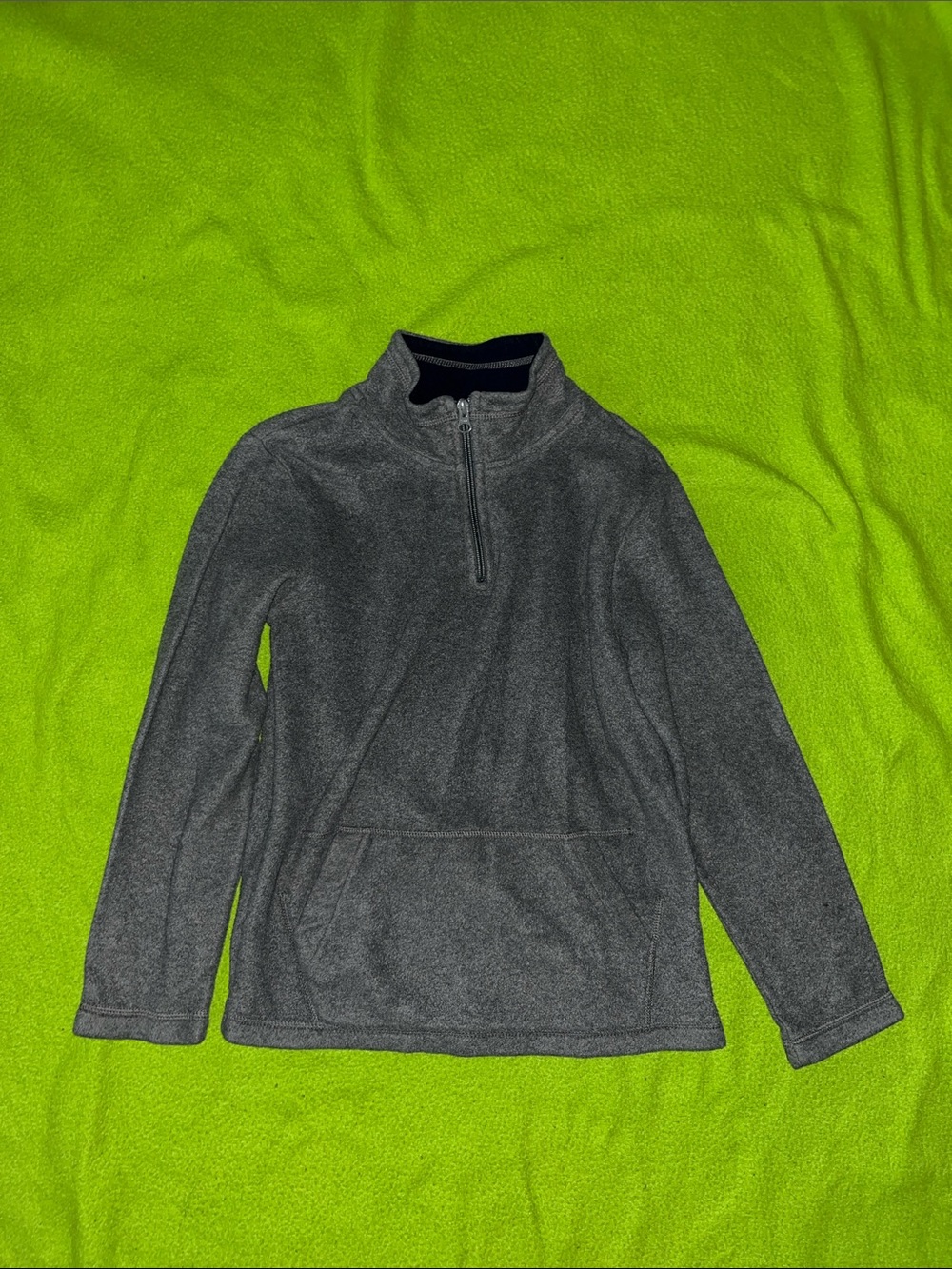 Place Dark Gray Kids Quarter-Zip Fleece Pullover